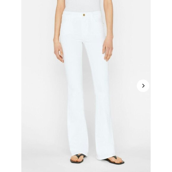 FRAME Denim Le High Flare White Denim Jeans Size 25 NWOT - Picture 1 of 5